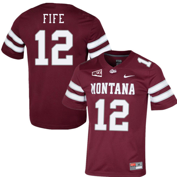 Logan Fife Montana Grizzlies Jersey,University Of Montana Grizzlies #12 Logan Fife Jersey-Maroon